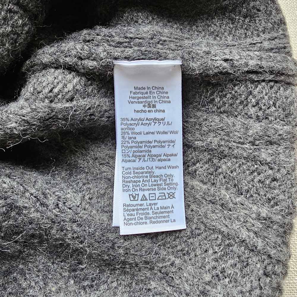 New! J. Crew Sz XS Gray Crystal Stone Fair Isle Wool Sweater NWT - Picture 13 of 13